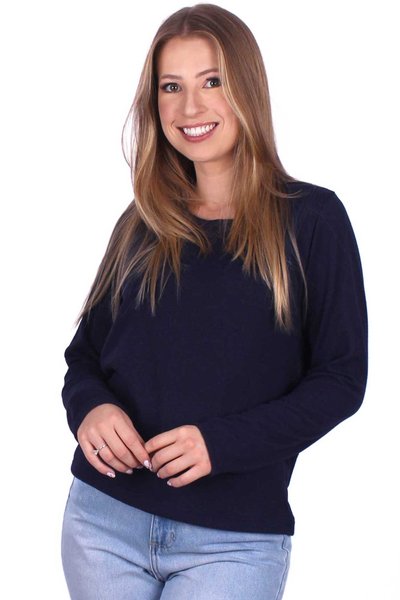 blusa de la marinho gola redonda loira