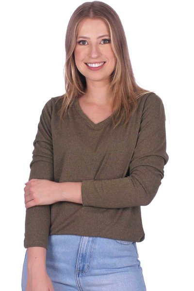 blusa de la verde militar gola v loira 2