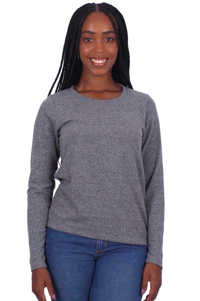blusa la gola redonda mescla escuro 3