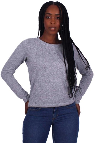 blusa la gola redonda mescla claro 1