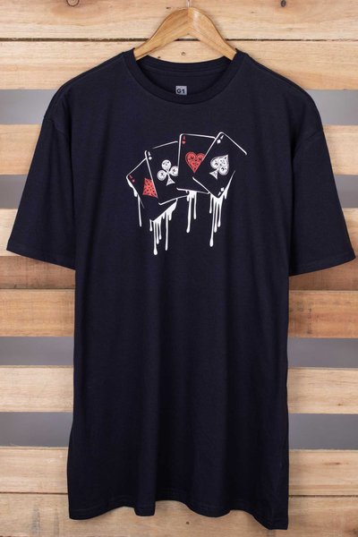 camiseta marinho card suits plus 2
