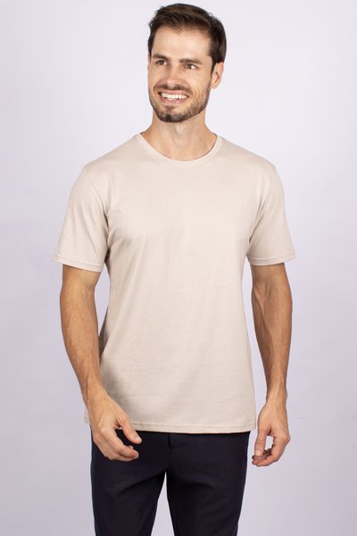 camiseta pima bege lisa 4