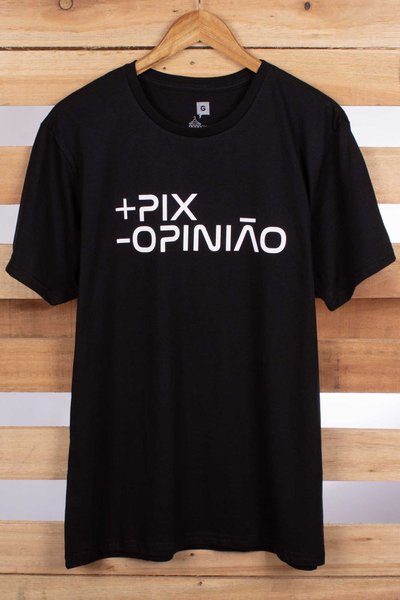 camiseta mais pix menos opiniao preto