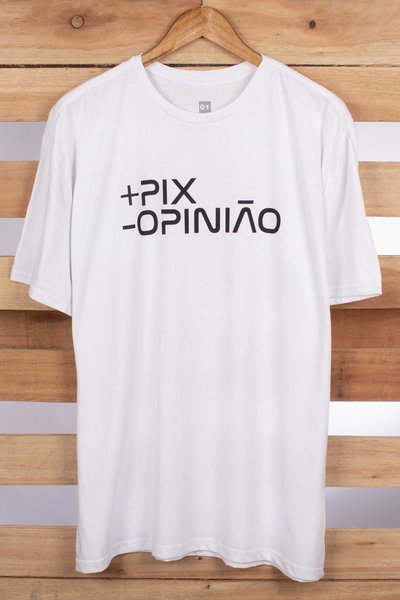 camiseta mais pix menos opiniao branco plus 2