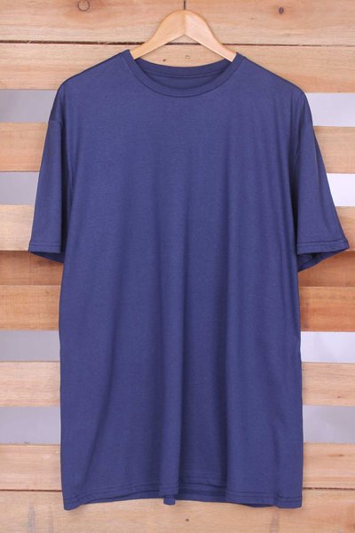 camiseta basica plus size marinho