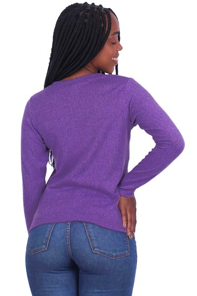 blusa la gola redonda roxo costas