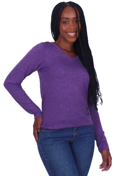 blusa la gola v roxo costas