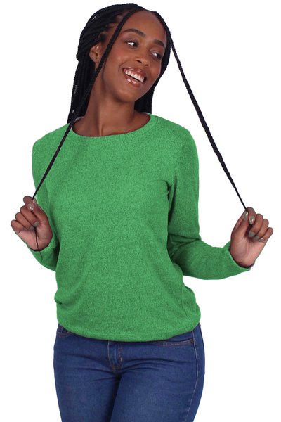 blusa la gola redonda verde 2
