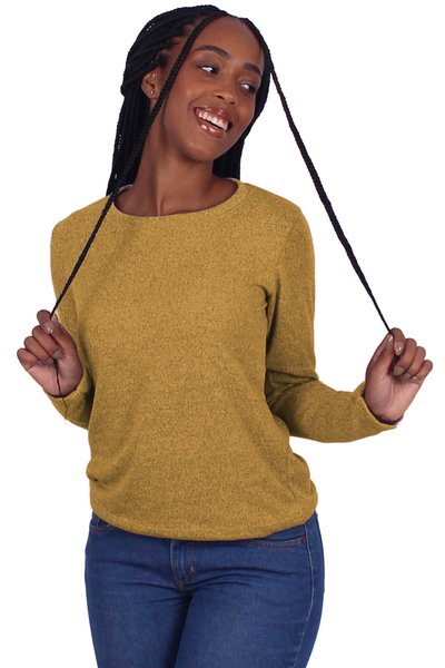 blusa la gola redonda mostarda 2
