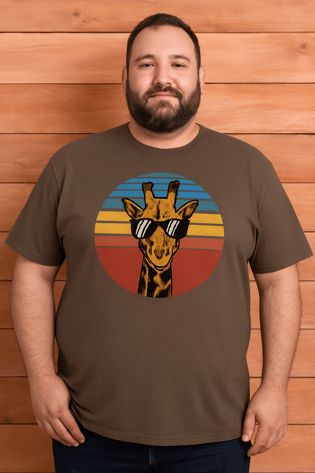 Homem vestindo camiseta plus size masculina